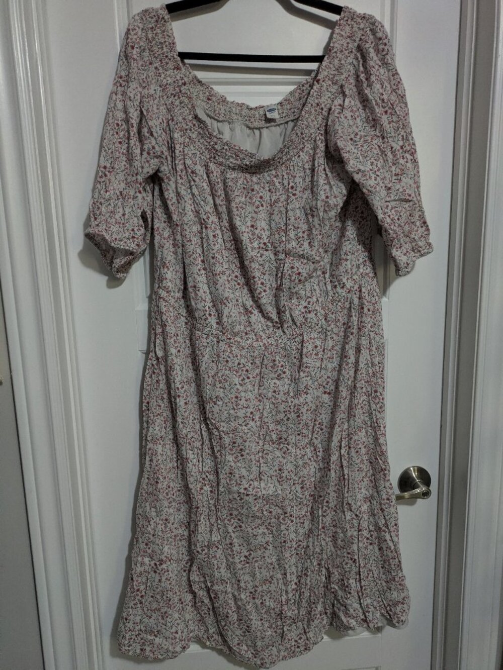 Old Navy Off Shoulder Floral Maxi 1/2 Sleeve Cottagecore Dress (XXL)